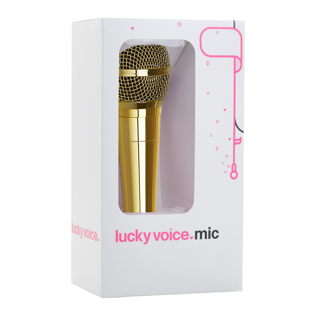 Gold Karaoke Microphone For Lucky Voice Karaoke Machine