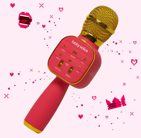 Pink Karaoke Bluetooth Microphone From Lucky Voice LV Karaoke